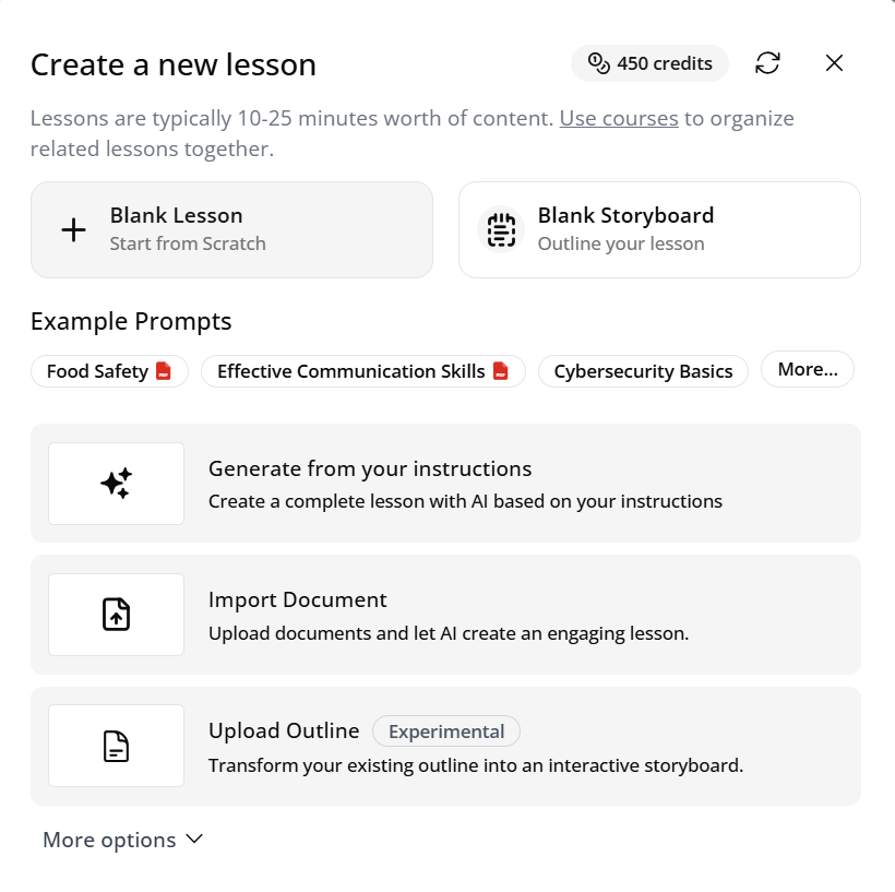 Create Lesson manually